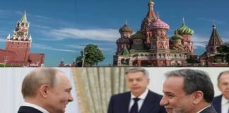President VLADIMIR PUTIN and Iranian Foreign Minister ABBAS ARAGHCHI.