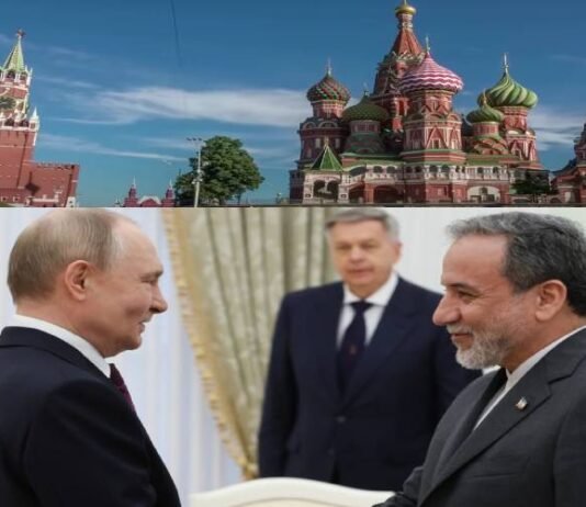 President VLADIMIR PUTIN and Iranian Foreign Minister ABBAS ARAGHCHI.
